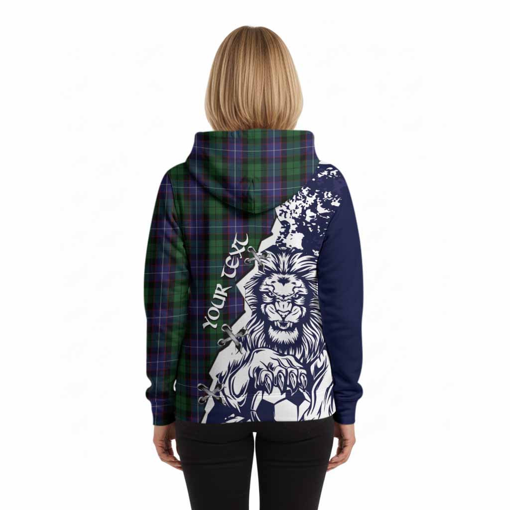Galbraith Tartan Scottish Hoodie Angry Lion With Soccer Ball Style