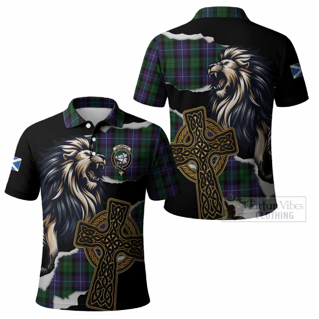 Galbraith Tartan Scottish Polo Shirt Lion Celtic Heritage