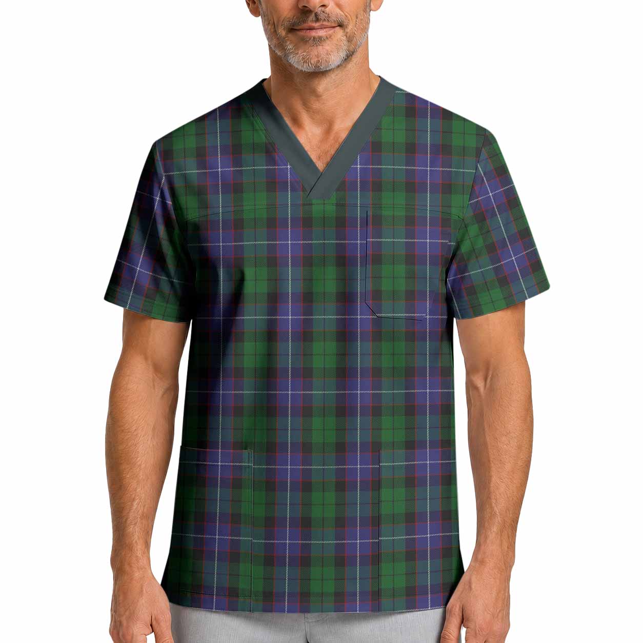 Galbraith Tartan Scrub Top XL - Tartan Vibes Clothing