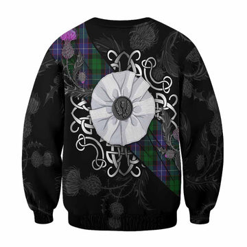 Galbraith Tartan Sweatshirt Jacobite White Rose - Tartan Vibes Clothing