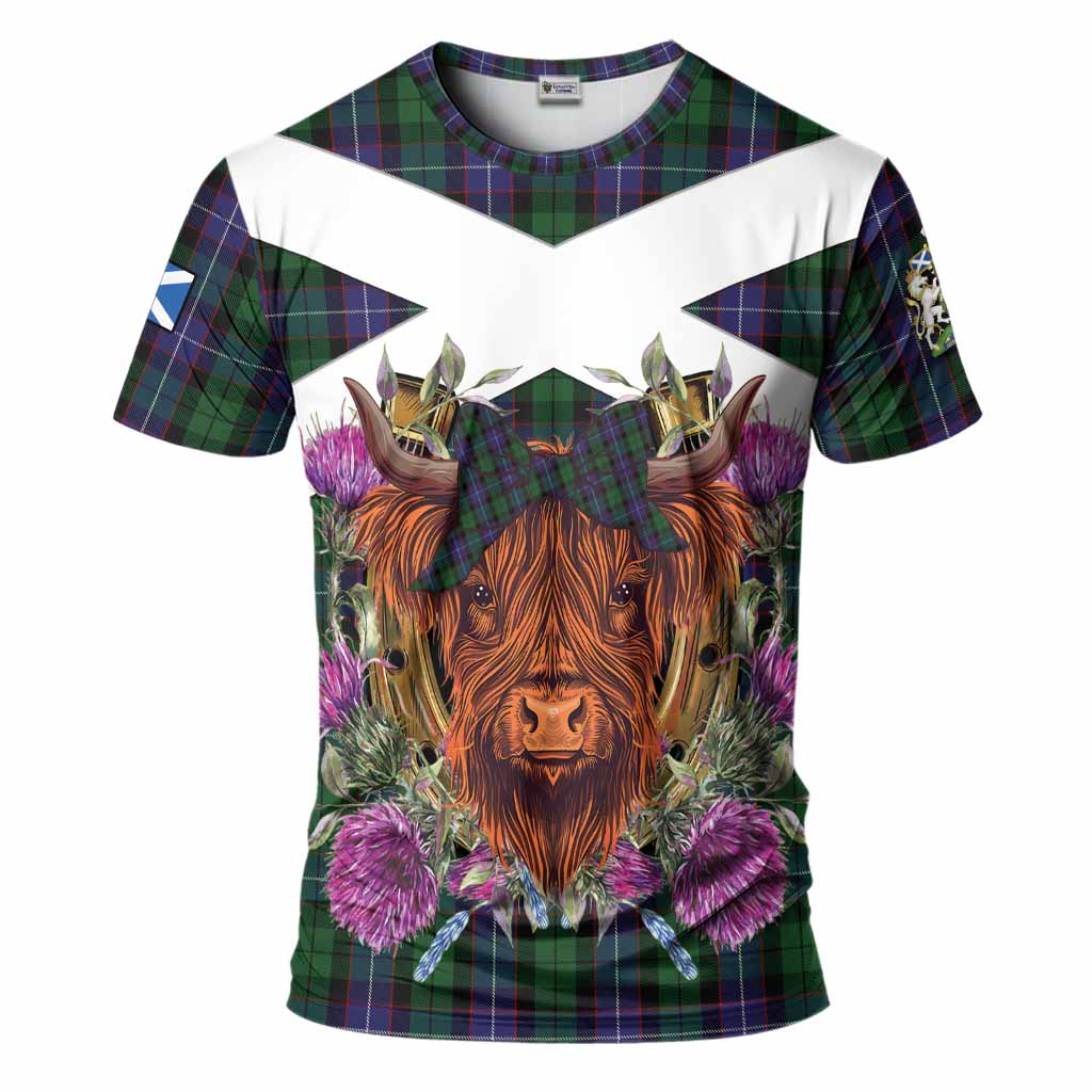 Galbraith Tartan T-Shirt Scottish Thistle Heilan Coo