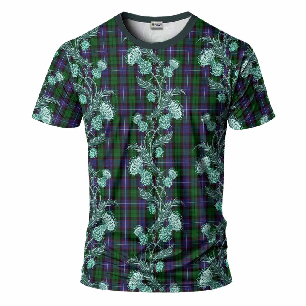 Galbraith Tartan T-Shirt Seamless Scottish Thistle Flowers