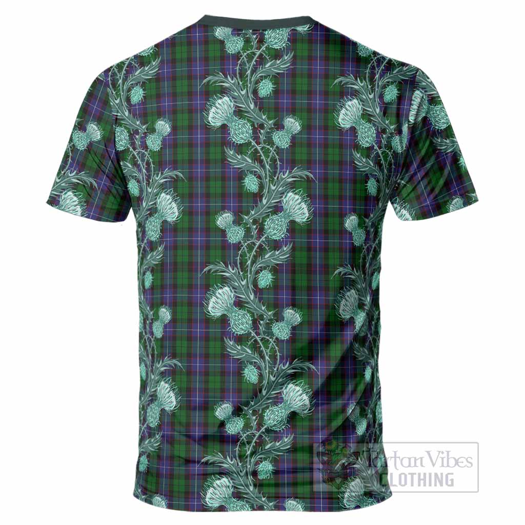 Galbraith Tartan T-Shirt Seamless Scottish Thistle Flowers