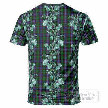 Galbraith Tartan T-Shirt Seamless Scottish Thistle Flowers