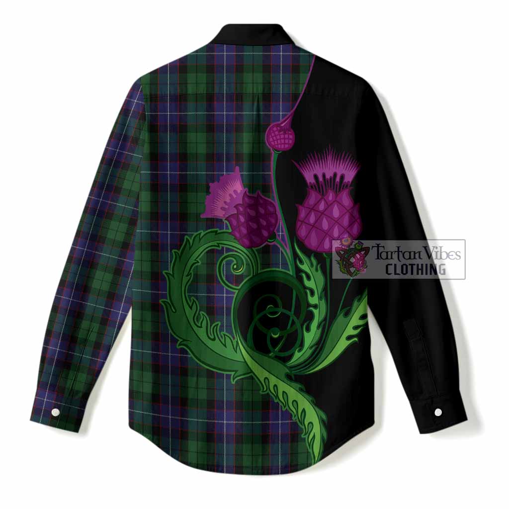 Galbraith Tartan Women Casual Shirt Traditional Scottish Thistle