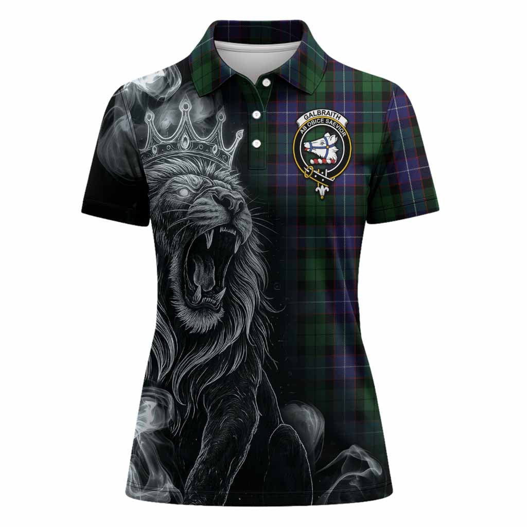 Galbraith Tartan Women Polo Shirt Roaring Lion Heritage