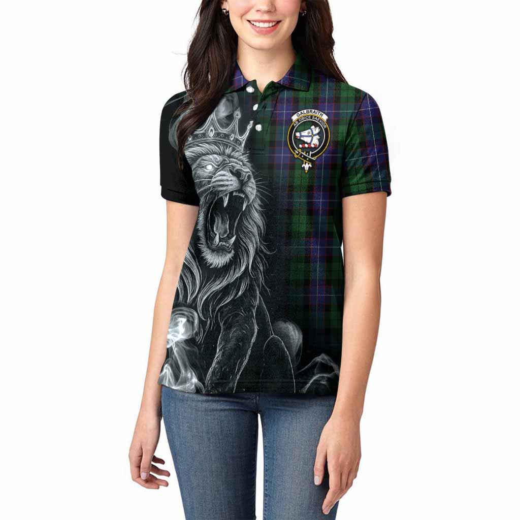 Galbraith Tartan Women Polo Shirt Roaring Lion Heritage