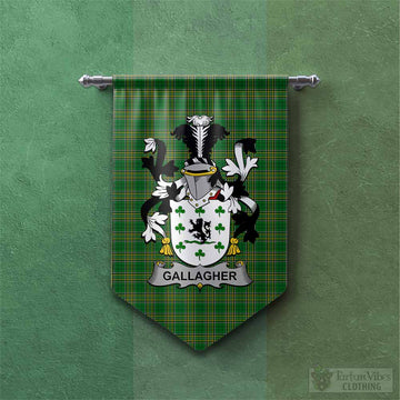 Gallagher Irish Clan Tartan Gonfalon, Tartan Banner with Coat of Arms