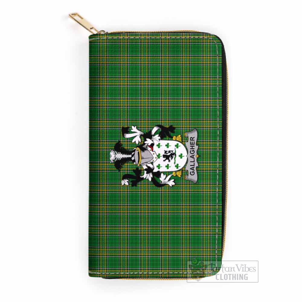 Tartan Vibes Clothing Gallagher Irish Clan Tartan Women's Leather Wallet with Coat of Arms