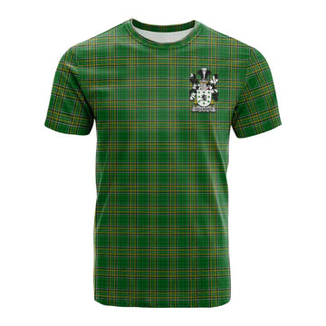 Gallagher Irish Clan Tartan Cotton T-shirt with Coat of Arms