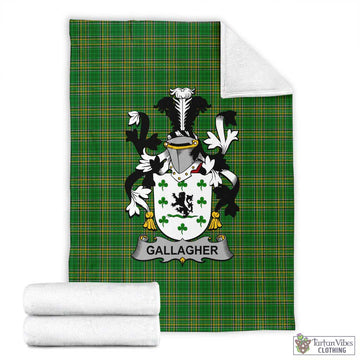Tartan Vibes Clothing Gallagher Irish Clan Tartan Blanket with Coat of Arms