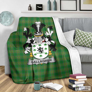 Tartan Vibes Clothing Gallagher Irish Clan Tartan Blanket with Coat of Arms