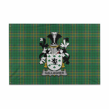 Gallagher Irish Clan Tartan House Flag with Coat of Arms