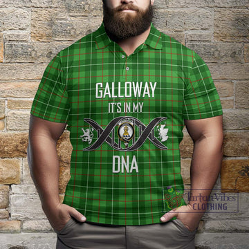 Galloway Tartan Polo Shirt with Family Crest DNA In Me Style Kid - Tartanvibesclothing Shop