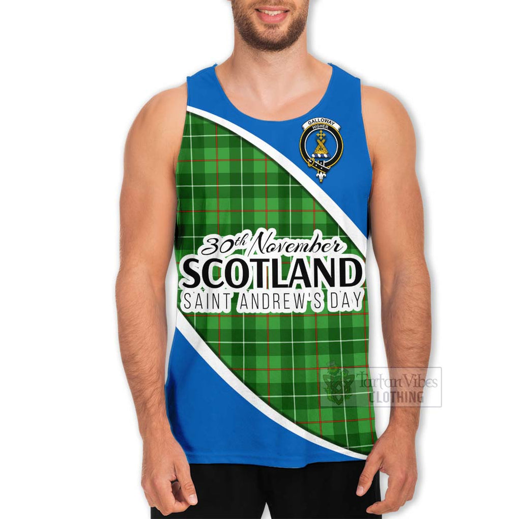 Tartan Vibes Clothing Galloway Family Crest Tartan Men's Tank Top Celebrate Saint Andrew's Day in Style