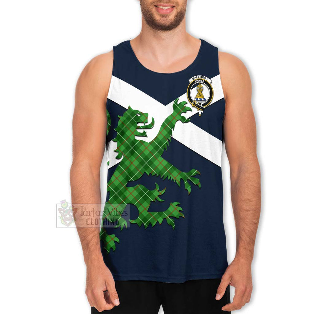 Tartan Vibes Clothing Galloway Tartan Lion Rampant Men's Tank Top – Proudly Display Your Heritage with Alba Gu Brath and Clan Name