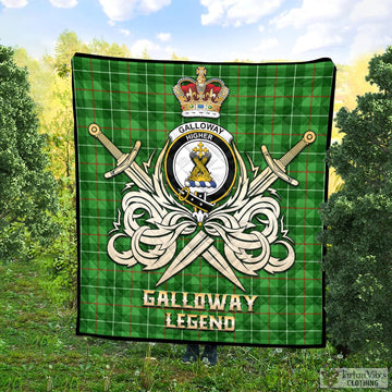 Galloway Tartan Quilt with Clan Crest and the Golden Sword of Courageous Legacy