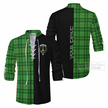 Tartan Vibes Clothing Galloway Tartan Ghillie Kilt Shirt with Family Crest and Half Of Me Style