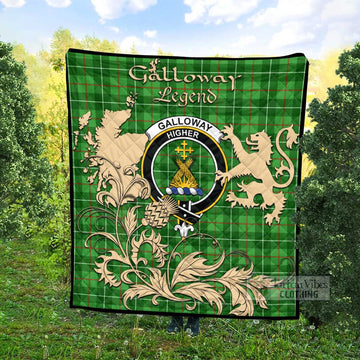 Tartan Vibes Clothing Galloway Tartan Quilt with Family Crest and Scottish Symbol Style