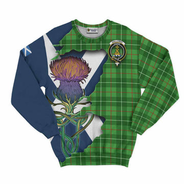 Tartan Vibes Clothing Galloway Tartan Family Crest Sweatshirt Scottish Thistle Celtic Inspired