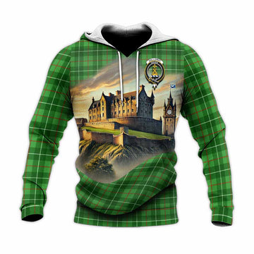 Galloway Tartan Family Crest Knitted Hoodie with Scottish Ancient Castle Style