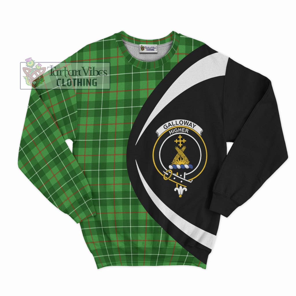 Galloway Tartan Sweatshirt with Family Crest Circle Style Unisex - Tartan Vibes Clothing
