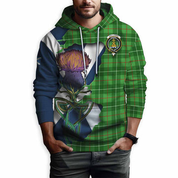 Tartan Vibes Clothing Galloway Tartan Family Crest Hoodie Scottish Thistle Celtic Inspired