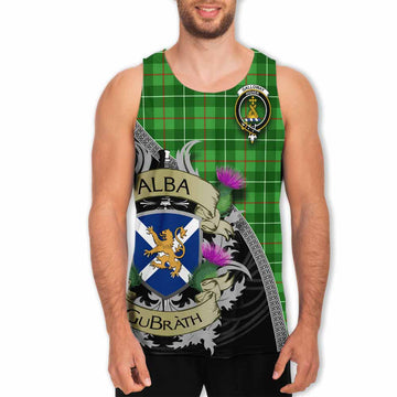 Galloway Tartan Family Crest Men's Tank Top Lion Rampant Royal Thistle Shield Celtic Inspired