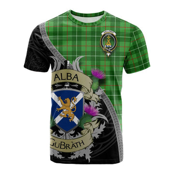 Galloway Tartan Family Crest Cotton T-shirt Lion Rampant Royal Thistle Shield Celtic Inspired