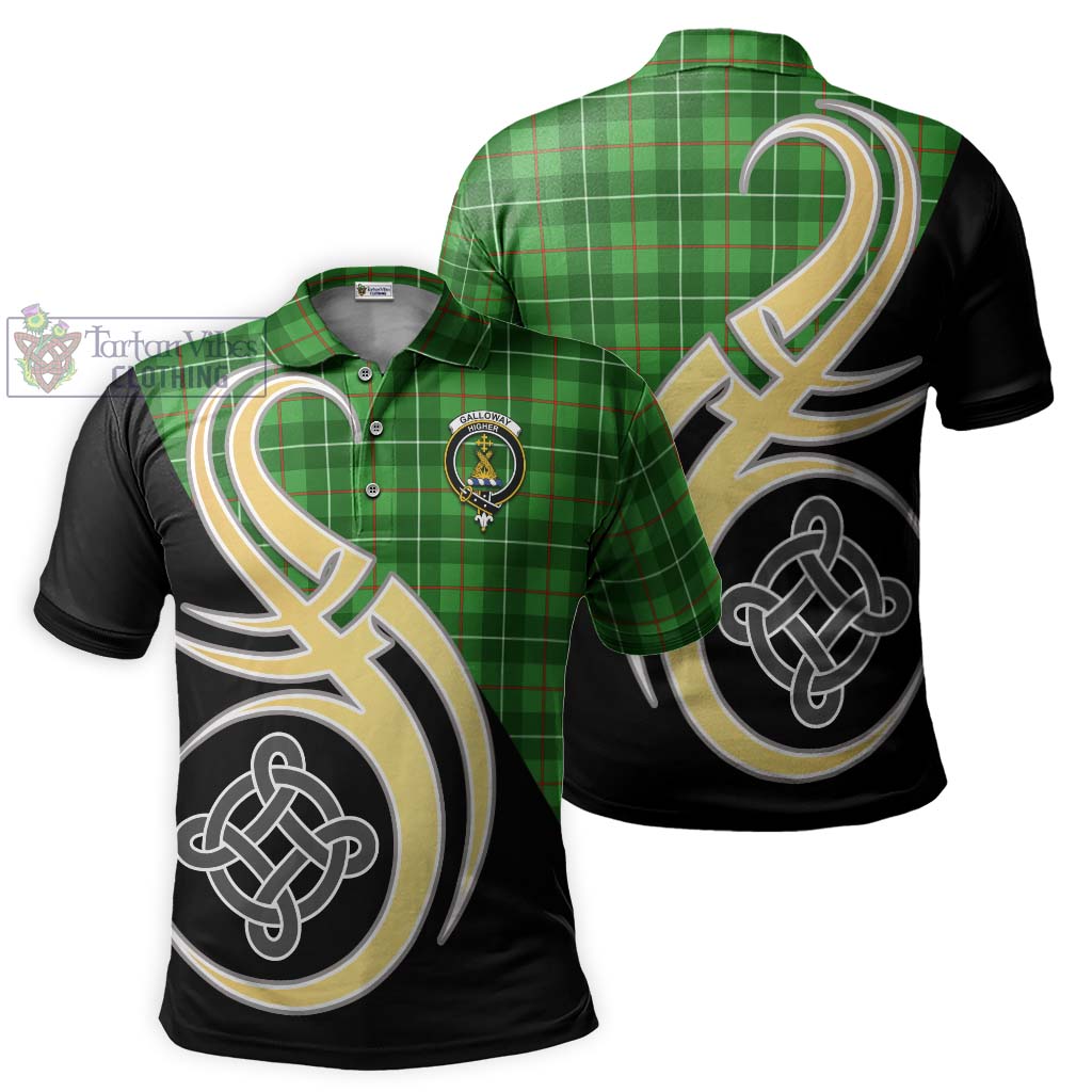 Galloway Tartan Polo Shirt with Family Crest and Celtic Symbol Style Kid - Tartan Vibes Clothing