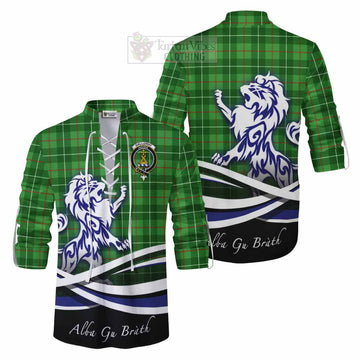 Tartan Vibes Clothing Galloway Tartan Ghillie Kilt Shirt with Alba Gu Brath Regal Lion Emblem