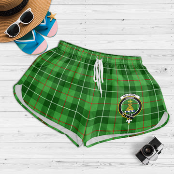 Galloway Tartan Womens Shorts with Family Crest