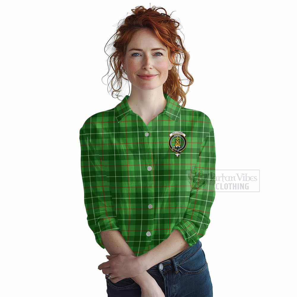 Tartan Vibes Clothing Galloway Tartan Women's Casual Shirt with Family Crest DNA In Me Style