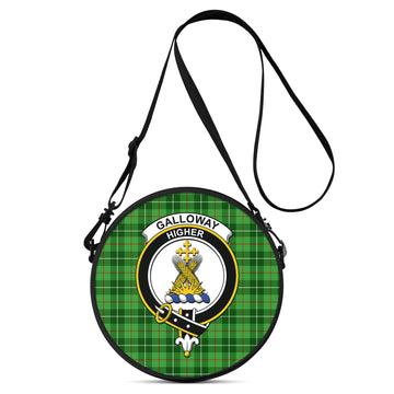 Galloway Tartan Round Satchel Bags with Family Crest