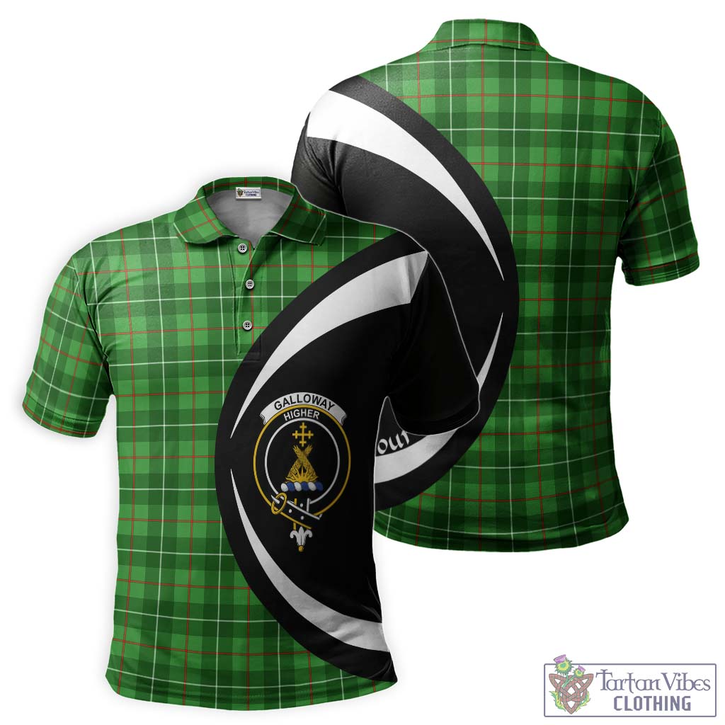 Galloway Tartan Men's Polo Shirt with Family Crest Circle Style Kid - Tartan Vibes Clothing