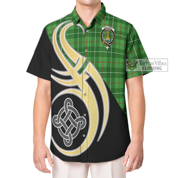 Galloway Tartan Short Sleeve Button Shirt with Family Crest and Celtic Symbol Style Kid - Tartan Vibes Clothing