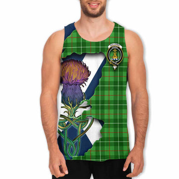 Galloway Tartan Family Crest Men's Tank Top Scottish Thistle Celtic Inspired