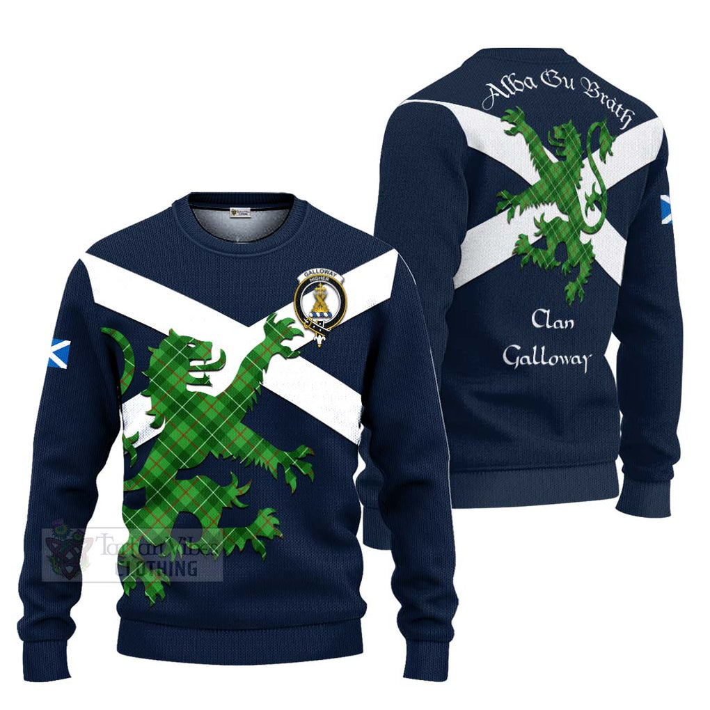 Tartan Vibes Clothing Galloway Tartan Lion Rampant Knitted Sweater – Proudly Display Your Heritage with Alba Gu Brath and Clan Name