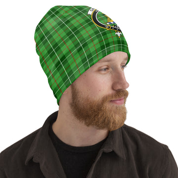 Galloway Tartan Beanies Hat with Family Crest