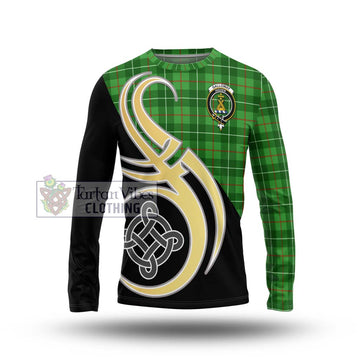 Galloway Tartan Long Sleeve T-Shirt with Family Crest and Celtic Symbol Style Unisex - Tartan Vibes Clothing