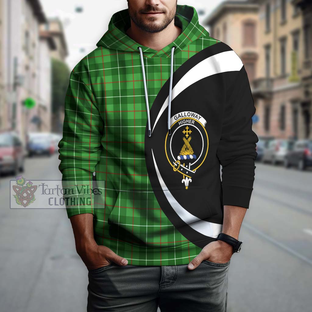 Tartan Vibes Clothing Galloway Tartan Hoodie with Family Crest Circle Style