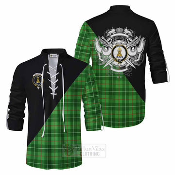 Tartan Vibes Clothing Galloway Tartan Ghillie Kilt Shirt with Family Crest and Military Logo Style