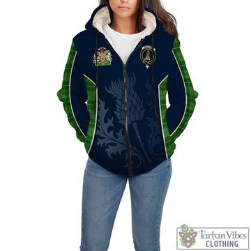 Galloway Tartan Sherpa Hoodie with Family Crest and Scottish Thistle Vibes Sport Style