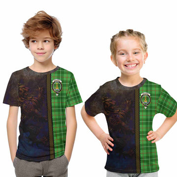 Galloway Tartan Family Crest Kid T-Shirt Alba Gu Brath Be Brave Lion Ancient Style