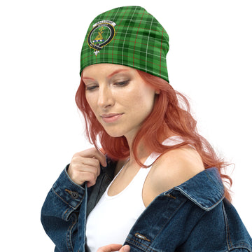 Galloway Tartan Beanies Hat with Family Crest