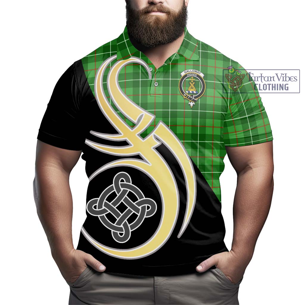 Galloway Tartan Polo Shirt with Family Crest and Celtic Symbol Style - Tartan Vibes Clothing