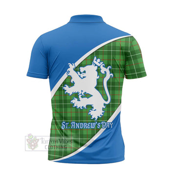 Tartan Vibes Clothing Galloway Family Crest Tartan Zipper Polo Shirt Celebrate Saint Andrew's Day in Style