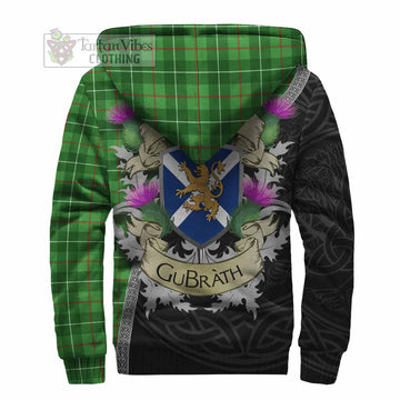 Galloway Tartan Family Crest Sherpa Hoodie Lion Rampant Royal Thistle Shield Celtic Inspired