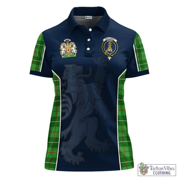Galloway Tartan Women's Polo Shirt with Family Crest and Lion Rampant Vibes Sport Style