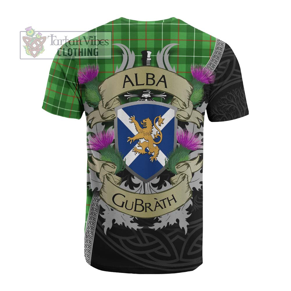 Tartan Vibes Clothing Galloway Tartan Family Crest Cotton T-shirt Lion Rampant Royal Thistle Shield Celtic Inspired